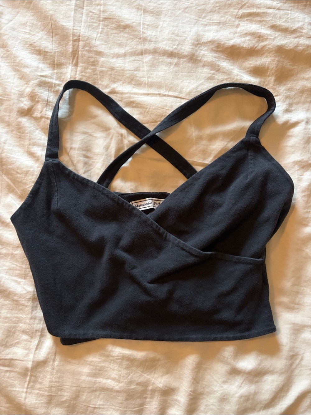 Black Wrap Crop Top